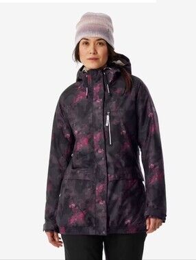 Decathlon DREAMSCAPE Black Pink Purple Multi Camo Print Snowboard Ski Jacket - M